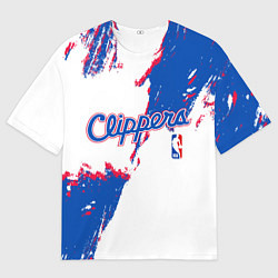 Мужская футболка оверсайз Клипперс - разлитая краска