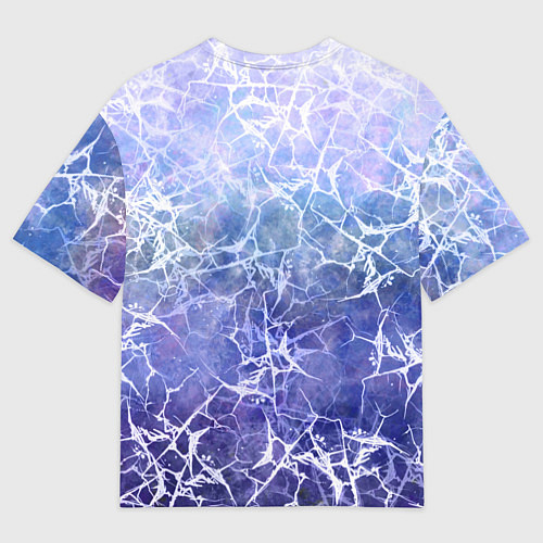 Мужская футболка оверсайз Абстракция - white web on blue background / 3D-принт – фото 2