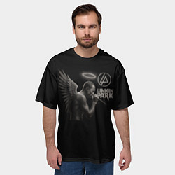 Футболка оверсайз мужская Честер Беннингтон - LP angel, цвет: 3D-принт — фото 2