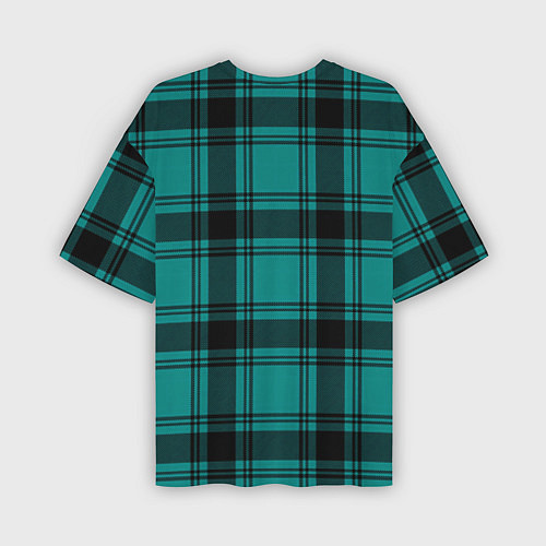 Мужская футболка оверсайз Checkered dark blue / 3D-принт – фото 2