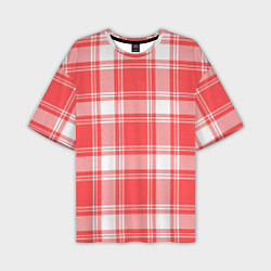 Мужская футболка оверсайз Checked red white