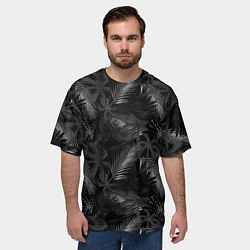 Футболка оверсайз мужская Palm black and white, цвет: 3D-принт — фото 2