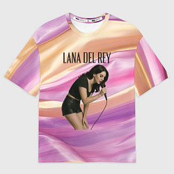 Футболка оверсайз мужская Lana Del Rey поет в микрофон, цвет: 3D-принт