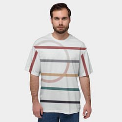 Футболка оверсайз мужская Stripes and circle, цвет: 3D-принт — фото 2