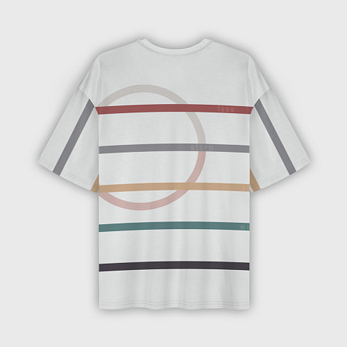 Мужская футболка оверсайз Stripes and circle / 3D-принт – фото 2