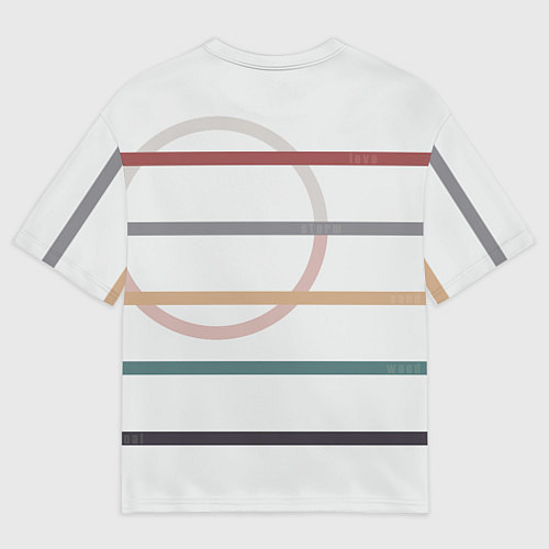 Мужская футболка оверсайз Stripes and circle / 3D-принт – фото 2