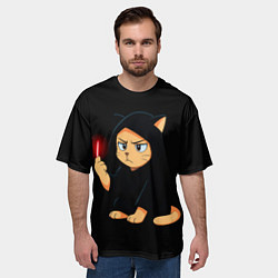Футболка оверсайз мужская Котик ситх, цвет: 3D-принт — фото 2