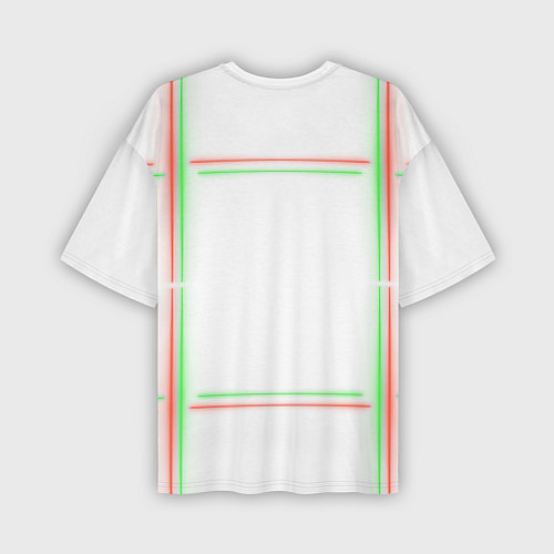 Мужская футболка оверсайз Neon light green red / 3D-принт – фото 2
