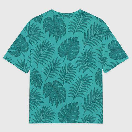 Мужская футболка оверсайз Тропические листья - паттерн / 3D-принт – фото 2