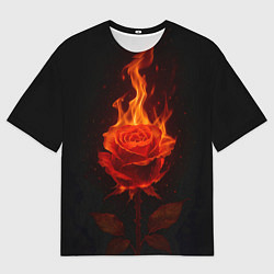 Футболка оверсайз мужская Flaming rose, цвет: 3D-принт