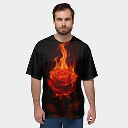 Футболка оверсайз мужская Flaming rose, цвет: 3D-принт — фото 2
