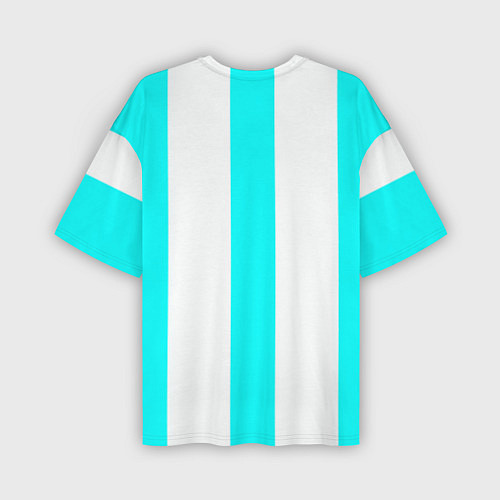 Мужская футболка оверсайз Color light blue white lines / 3D-принт – фото 2