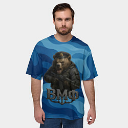 Футболка оверсайз мужская ВМФ медведь, цвет: 3D-принт — фото 2