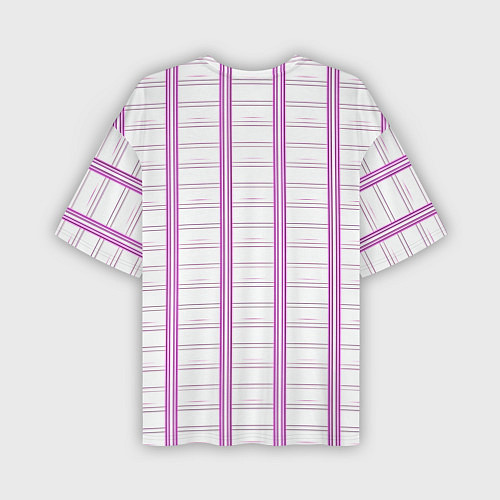 Мужская футболка оверсайз Color white cage pink line / 3D-принт – фото 2