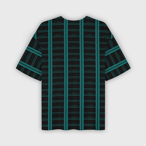 Мужская футболка оверсайз Color blue dark stripe / 3D-принт – фото 2
