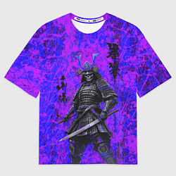 Футболка оверсайз мужская Призрак самурай - неоновые краски, цвет: 3D-принт