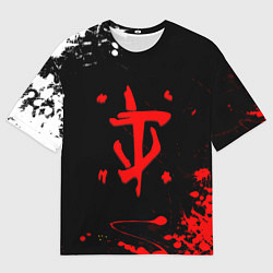 Мужская футболка оверсайз Doom краски всплеск