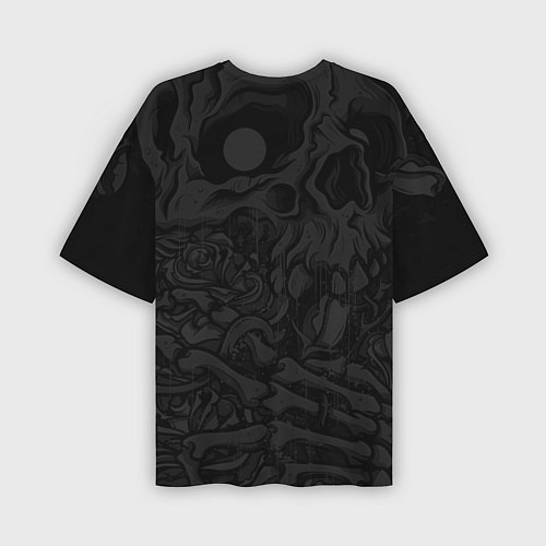 Мужская футболка оверсайз Black Sabbath skeleton with roses / 3D-принт – фото 2