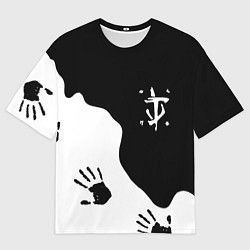 Мужская футболка оверсайз Doom отпечатки демона