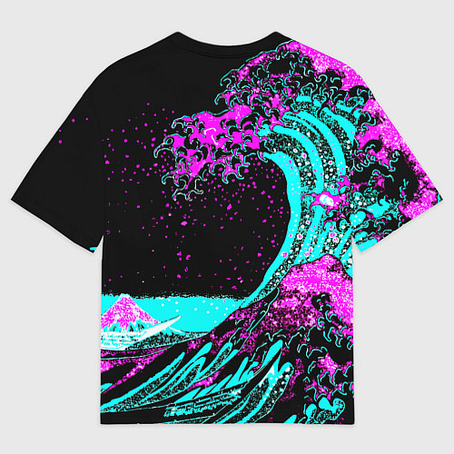 Мужская футболка оверсайз Doom самураи неоновая волна / 3D-принт – фото 2