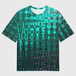 Футболка оверсайз мужская Нефритовый зелёный абстракция, цвет: 3D-принт