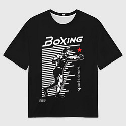 Мужская футболка оверсайз Бокс - тяжело в учебе легко в бою