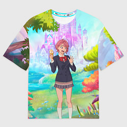 Мужская футболка оверсайз Дандадан Сиратори Айра держит мороженое