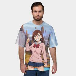 Футболка оверсайз мужская Сиратори Айра злая - Дандадан, цвет: 3D-принт — фото 2