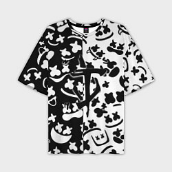 Мужская футболка оверсайз Doom x Marshmello pattern