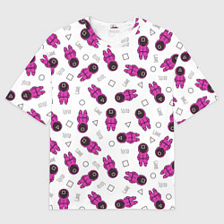 Мужская футболка оверсайз Персонажи корейского сериала игра в кальмара