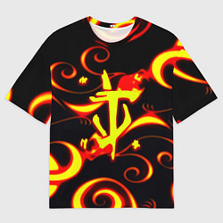 Футболка оверсайз мужская Doom dragon steel fire, цвет: 3D-принт
