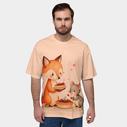 Футболка оверсайз мужская Пироги с лисой, цвет: 3D-принт — фото 2