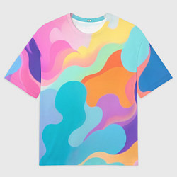 Мужская футболка оверсайз Разноцветные красивые облака