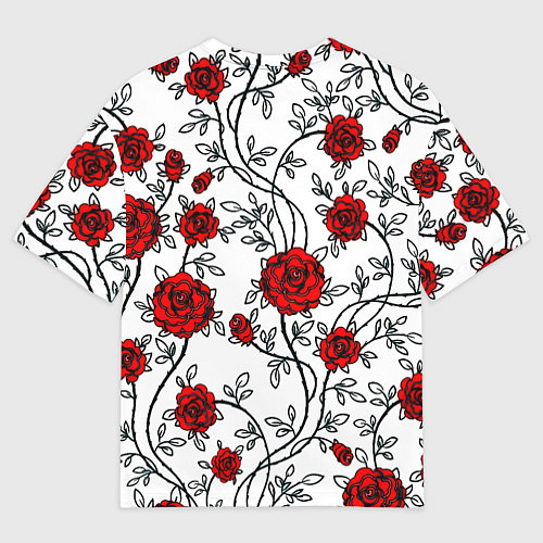 Мужская футболка оверсайз Doom розы / 3D-принт – фото 2