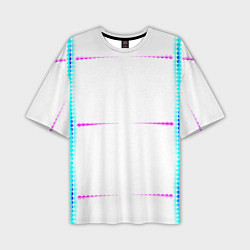 Футболка оверсайз мужская Color white blue pink stripes, цвет: 3D-принт