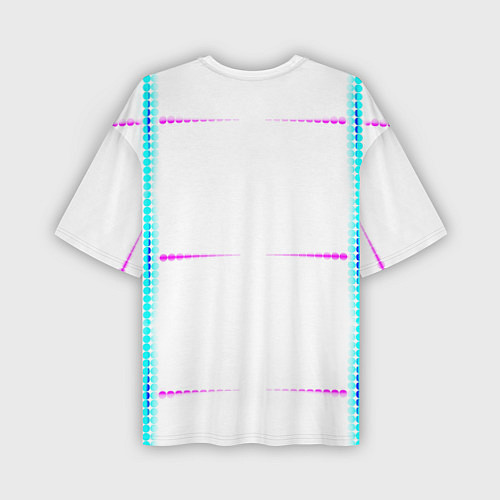 Мужская футболка оверсайз Color white blue pink stripes / 3D-принт – фото 2