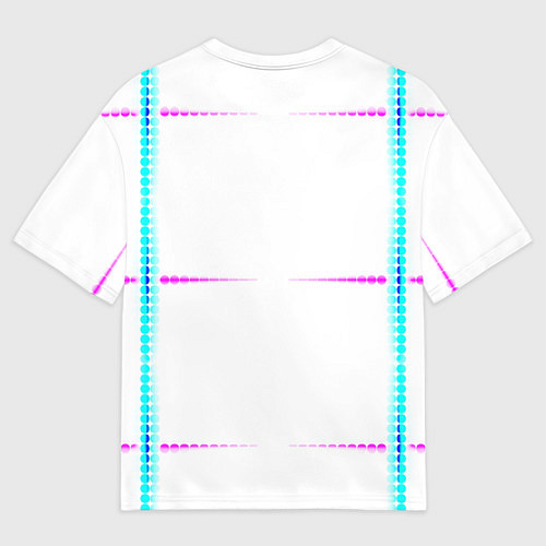 Мужская футболка оверсайз Color white blue pink stripes / 3D-принт – фото 2