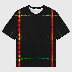 Мужская футболка оверсайз Color black green orange stripes