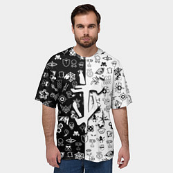 Футболка оверсайз мужская Doom ачивки паттерн, цвет: 3D-принт — фото 2