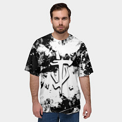 Футболка оверсайз мужская Doom краски всплеск белые, цвет: 3D-принт — фото 2