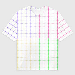 Футболка оверсайз мужская Color white multicolored stripes, цвет: 3D-принт