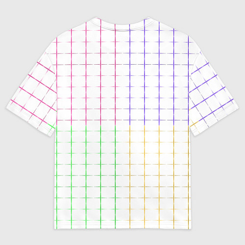 Мужская футболка оверсайз Color white multicolored stripes / 3D-принт – фото 2
