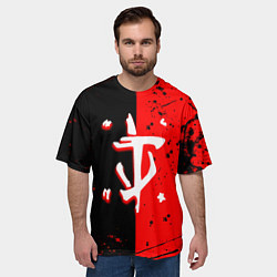 Футболка оверсайз мужская Doom текстура краски, цвет: 3D-принт — фото 2