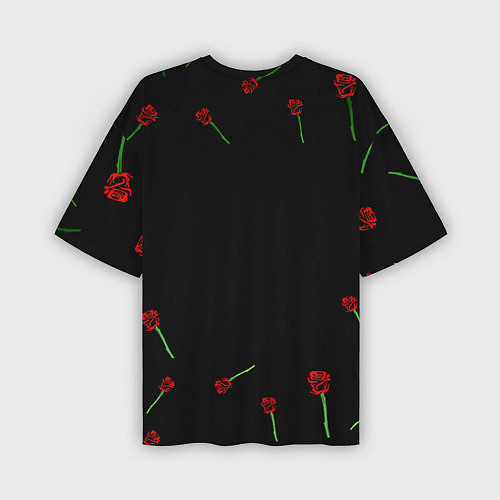 Мужская футболка оверсайз Doom rose pattern / 3D-принт – фото 2