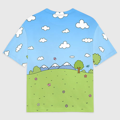 Мужская футболка оверсайз Linkin Park мультяшный стиль на поляне / 3D-принт – фото 2