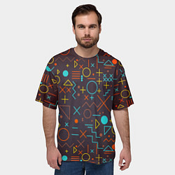 Футболка оверсайз мужская Different shapes of geometry, цвет: 3D-принт — фото 2