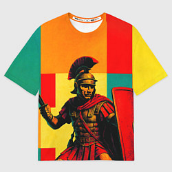 Мужская футболка оверсайз Римский легионер поп-арт