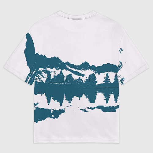 Мужская футболка оверсайз Лес и озеро / 3D-принт – фото 2