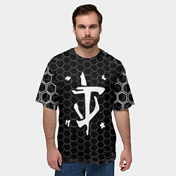 Футболка оверсайз мужская Doom соты текстура, цвет: 3D-принт — фото 2