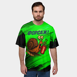 Футболка оверсайз мужская Бешеная улитка с энергетиком - форсаж, цвет: 3D-принт — фото 2